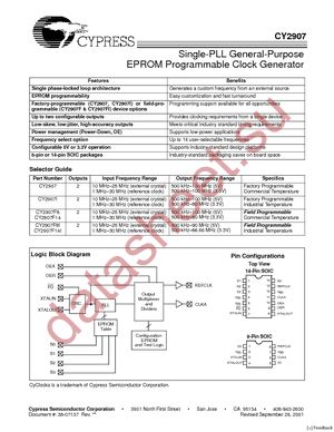 CY2907FX8 datasheet  